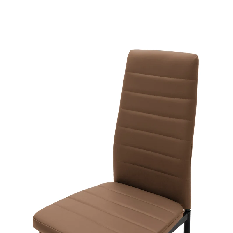 Стол PARKER PU капучино-черен крак 42x48x98см