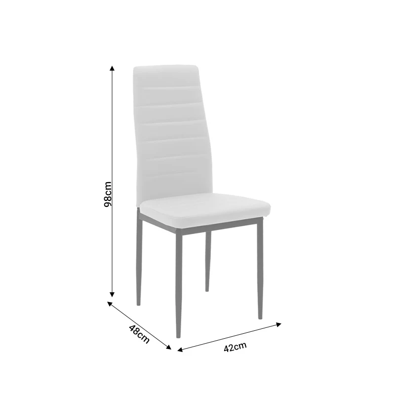 Стол PARKER PU антрацитно-черен крак 42x48x98см
