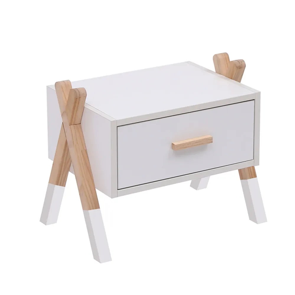 Нощно шкафче PASCHAL бял-естествен цвят 46x30x38см