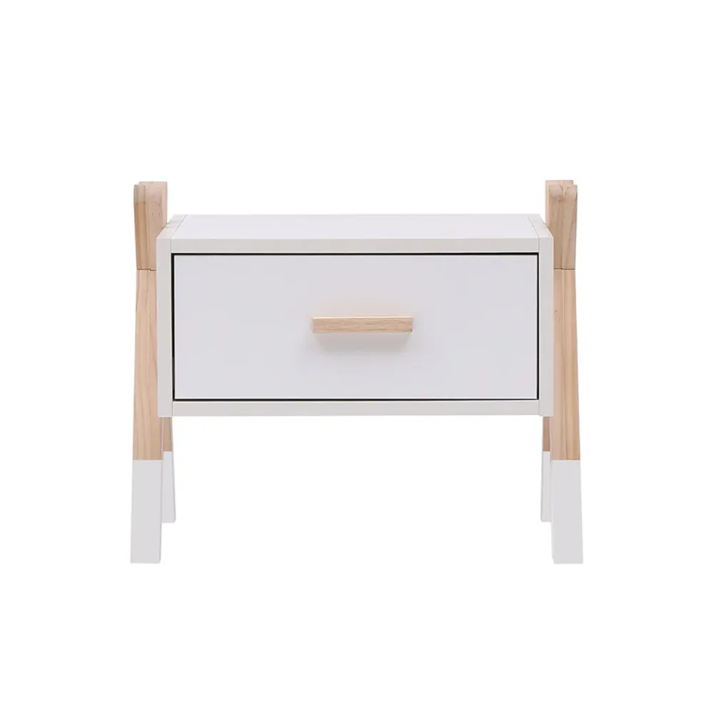 Нощно шкафче PASCHAL бял-естествен цвят 46x30x38см