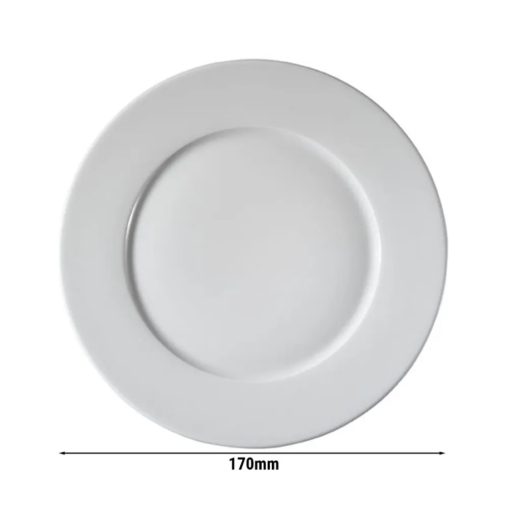 (12 бр.) PERA Бяло - порцеланова чинийка за кафе/чай - Ø170mm - бяла