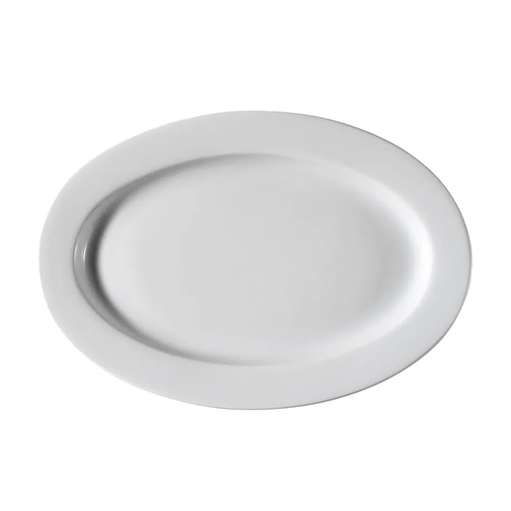 (12 бр.) PERA - Овална чиния - Порцелан - 240x240mm - Бял