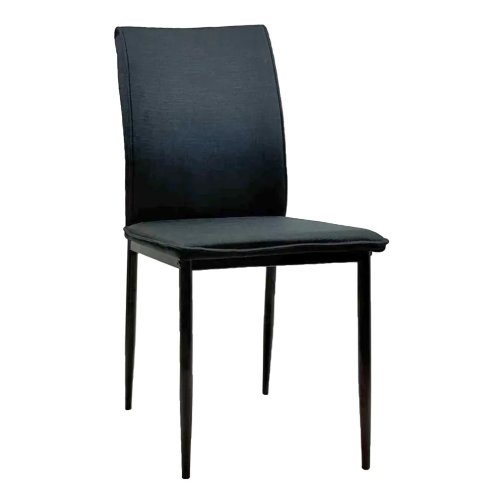 Трапезен стол PERKY , черен плат и метални крака, 42x58x89.5всм.