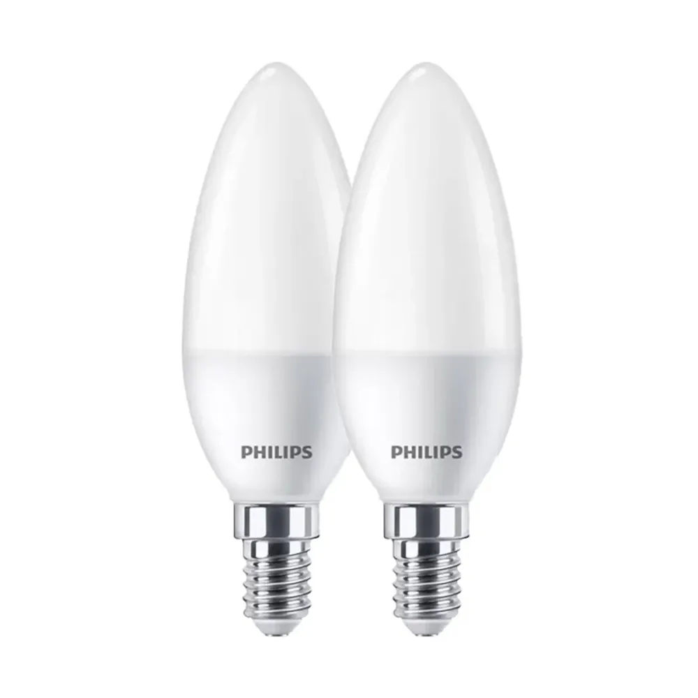 Крушка за лампа тип свещ Philips E 7 W E14 806 lm Ø 3,8 x 11,4 cm 2 броя (4000 K)