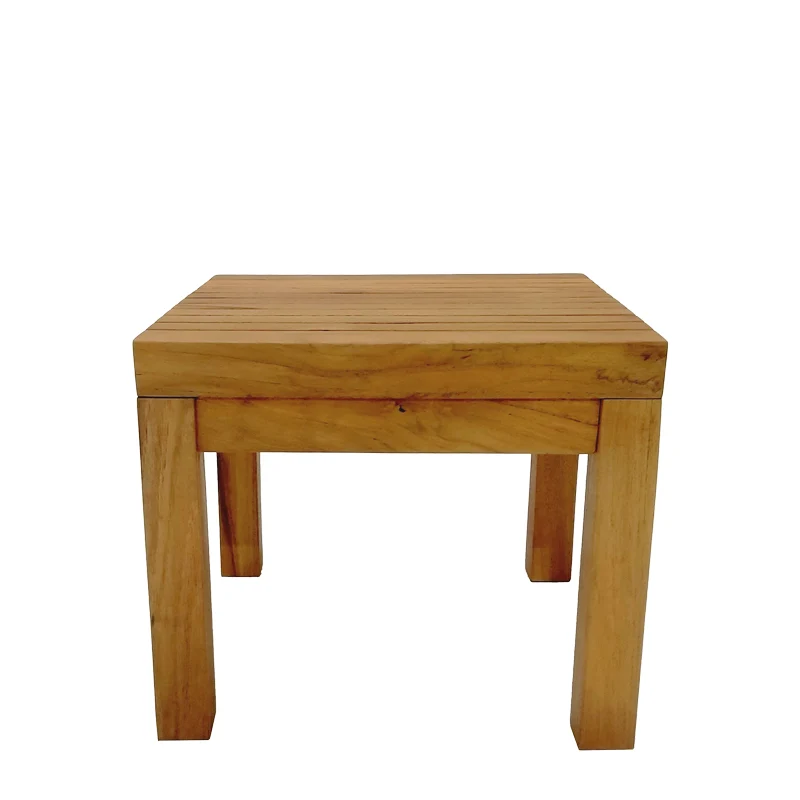 Плажна маса от тиково дърво Poly в естествен нюанс 35x35x30 см