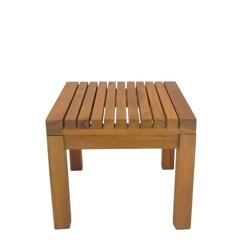 Плажна маса от тиково дърво Poly в естествен нюанс 35x35x30 см