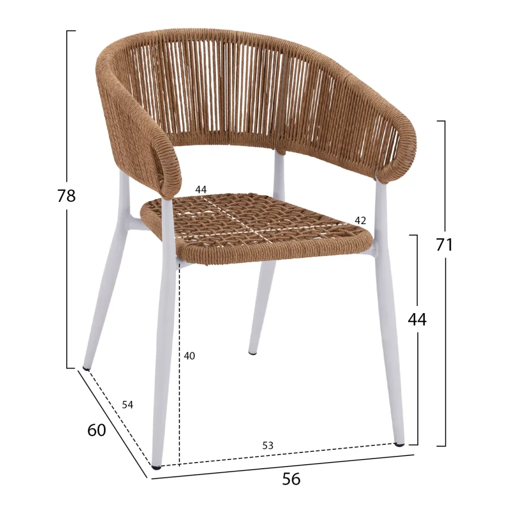 Комплект трапезария 5 части с маса Polywood 120x80см и бели столове КГ11428