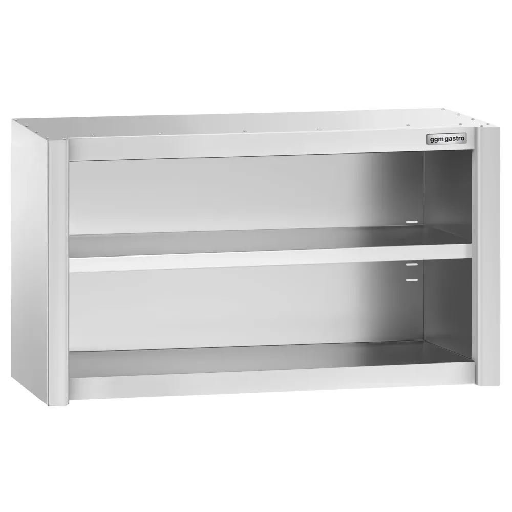Стенен шкаф от неръждаема стомана PREMIUM - 1000x400mm - без врати (отворен) - 650mm височина