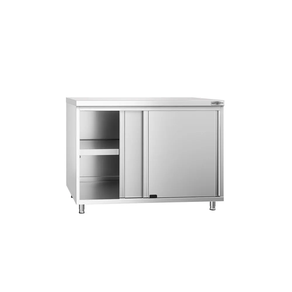 Професионален Работен шкаф от неръждаема стомана PREMIUM - 1000x700mm - с плъзгащи се врати