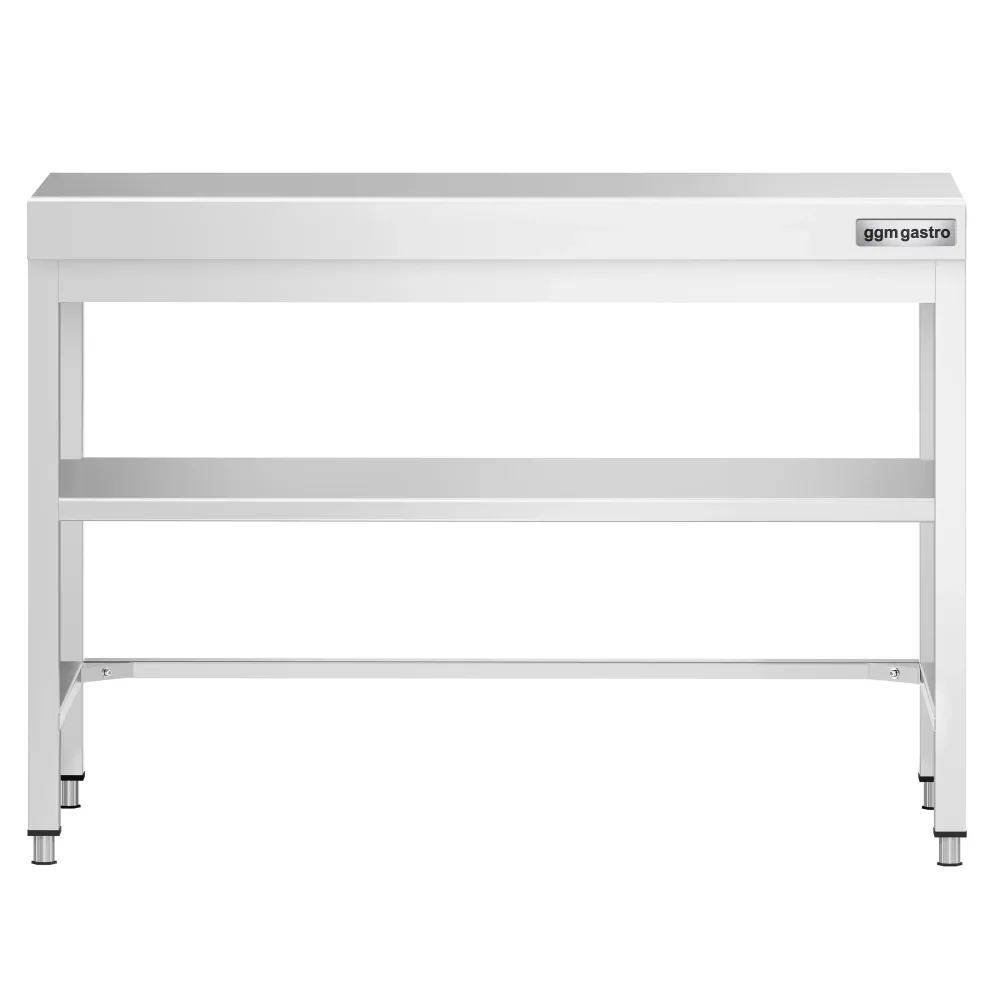 Маса от неръждаема стомана PREMIUM - 1000x800mm - с основен рафт и укрепваща връзка