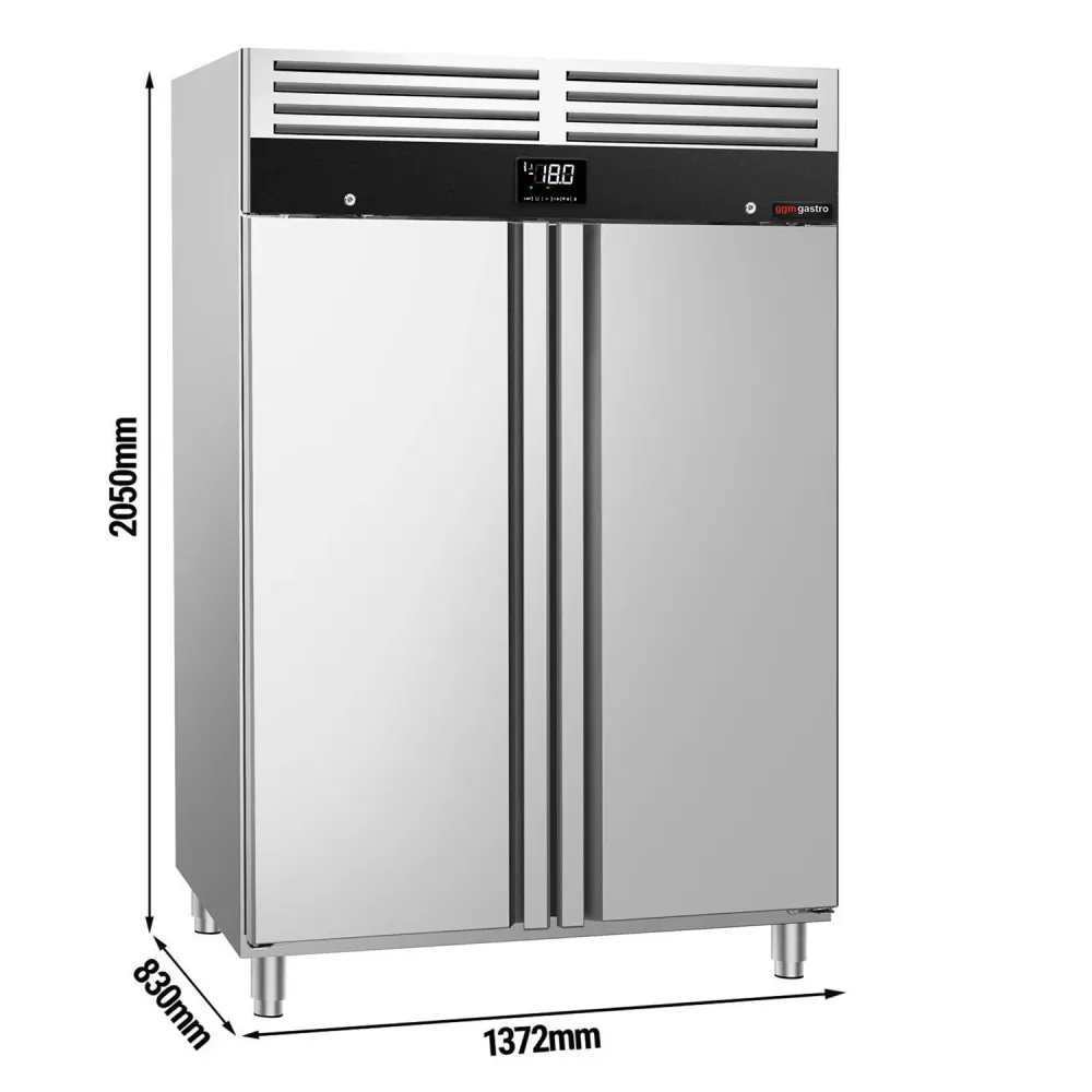 Фризерен шкаф неръждаема стомана PREMIUM - GN 2/1 - 1200 литра - с 2 врати & заключване