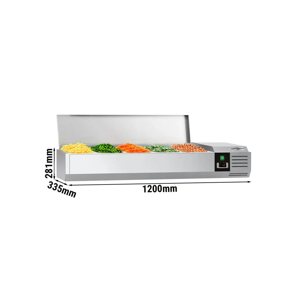 Настолна хладилна витрина PREMIUM - 1200x335x281mm - 5x GN 1/4