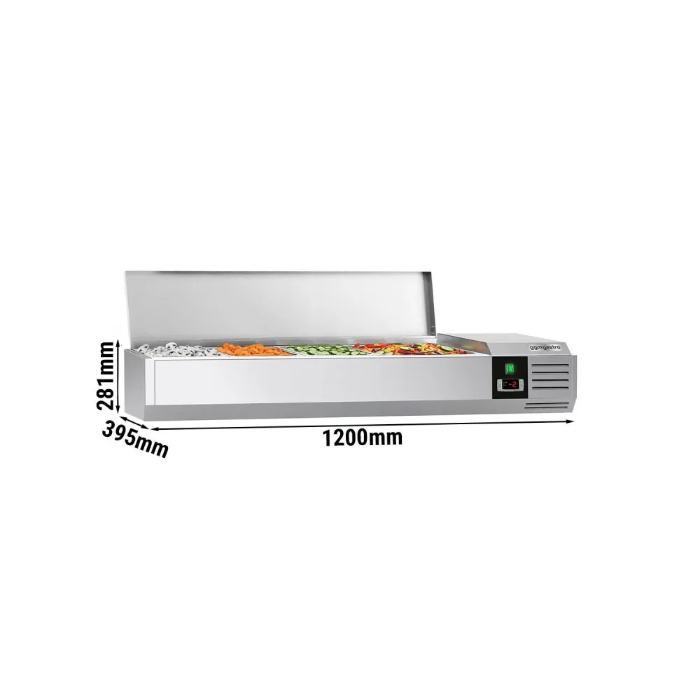 Настолна хладилна витрина PREMIUM - 1200x395x281mm - 4x GN 1/3