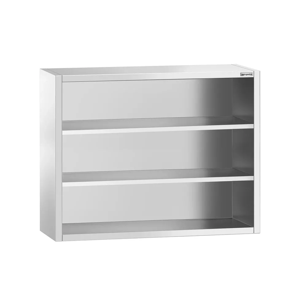 Стенен шкаф от неръждаема стомана PREMIUM - 1200x400mm - без врати (отворен) - 1000mm височина