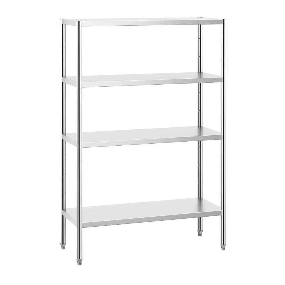 Професионален Стелаж от неръждаема стомана PREMIUM - 1200x500mm - с 4 рафта (регулируеми по височина)