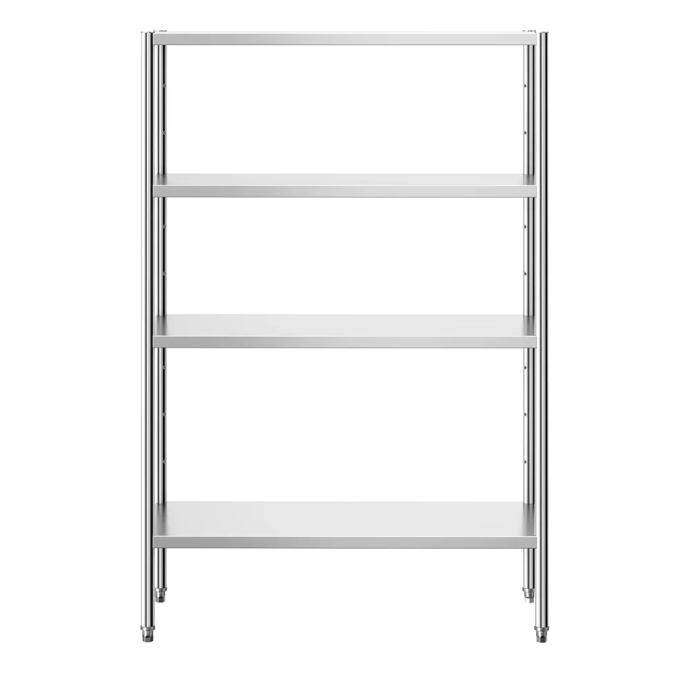 Професионален Стелаж от неръждаема стомана PREMIUM - 1200x500mm - с 4 рафта (регулируеми по височина)