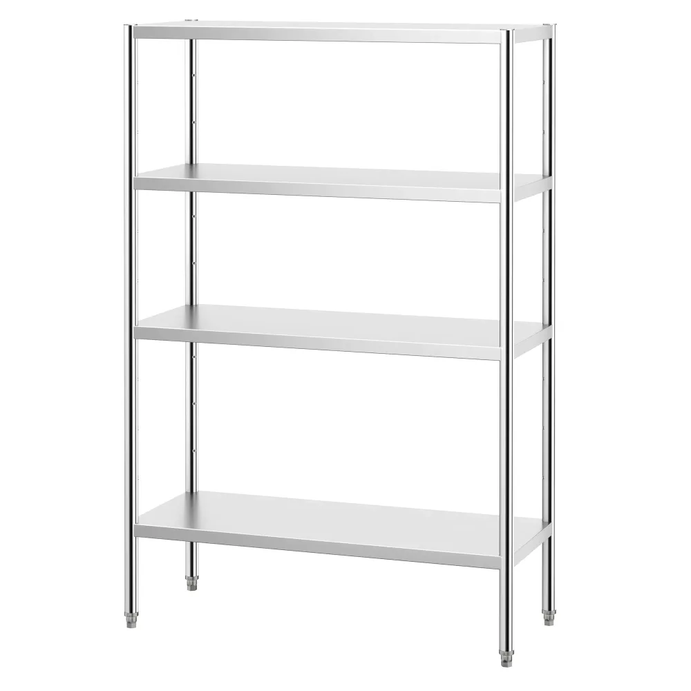 Професионален Стелаж от неръждаема стомана PREMIUM - 1200x500mm - с 4 рафта (регулируеми по височина)