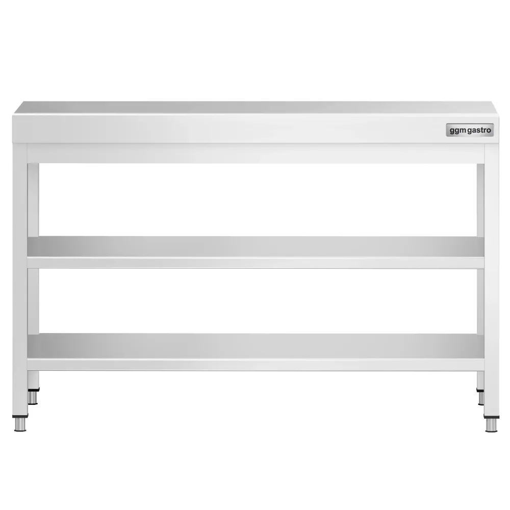 Маса от неръждаема стомана PREMIUM - 1200x600mm - с основен рафт и междинен рафт