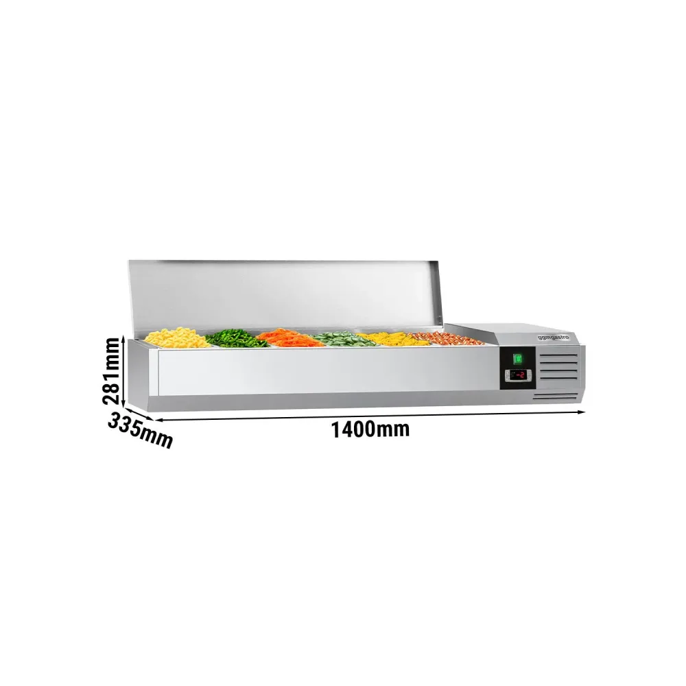 Настолна хладилна витрина PREMIUM - 1400x335x281mm - 6x GN 1/4