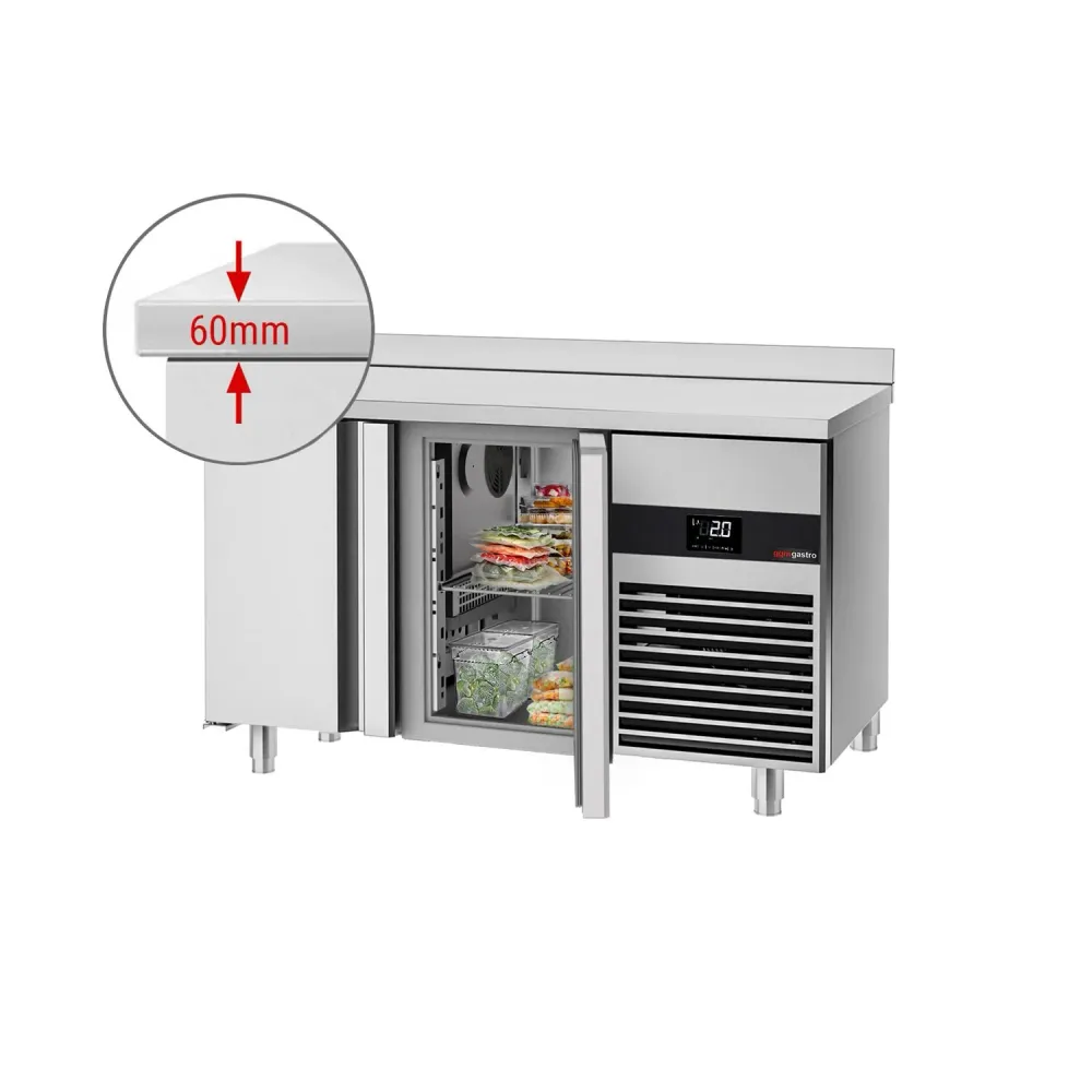 Професионална хладилна маса PREMIUM - 1400x600mm - с 2 врати - вентилирано охлаждане - автоматично размразяване - вграден...