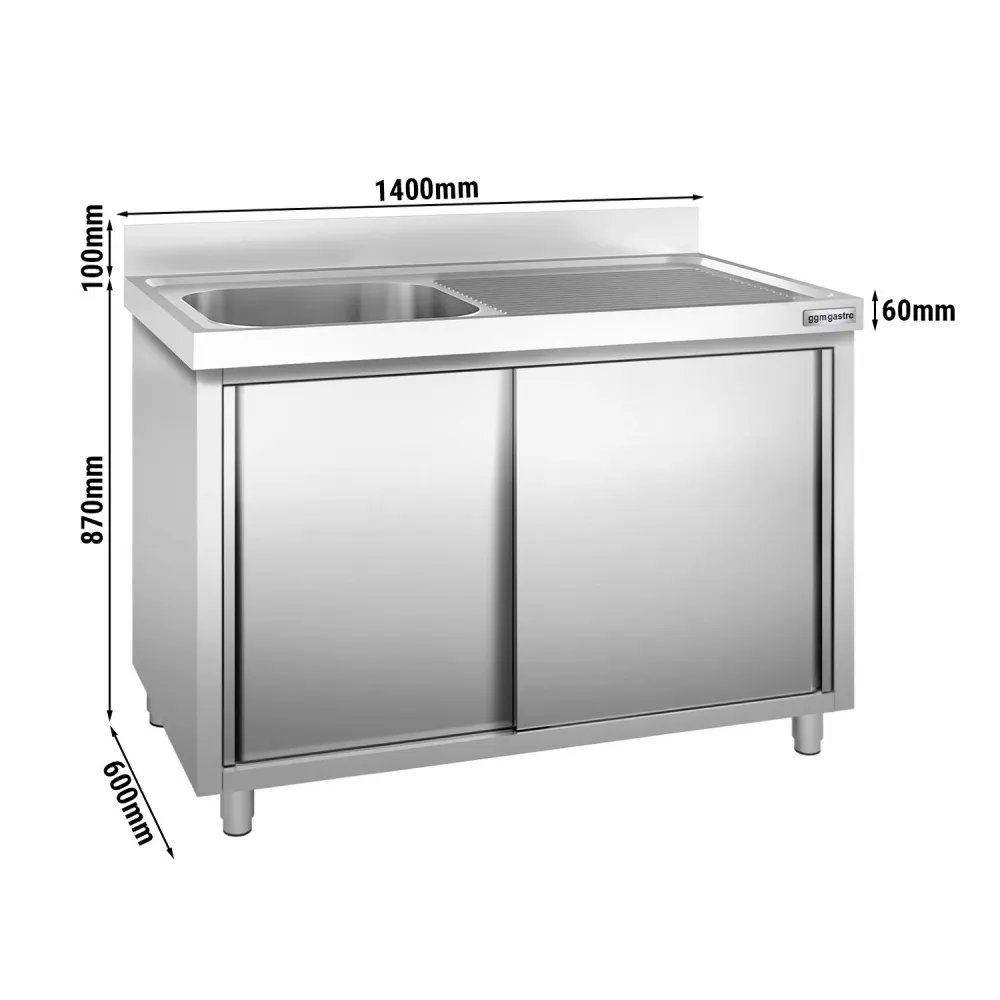 Шкаф с мивка PREMIUM - 1400x600mm - с 1 корито вляво
