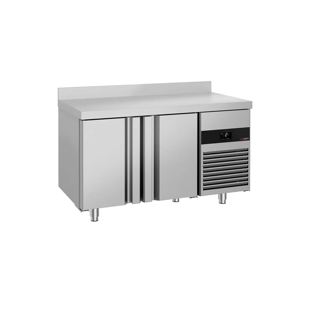 Професионална хладилна маса PREMIUM - 1400x700mm - с 2 врати - GN 1/1 - с гръб 100мм