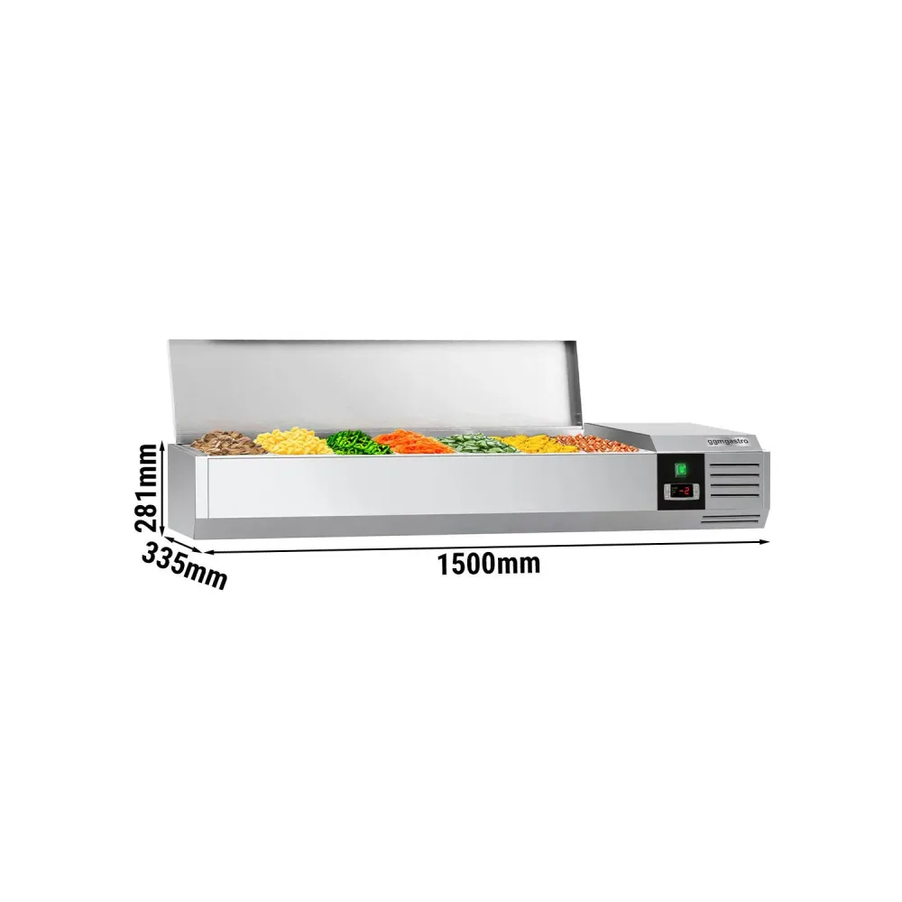 Настолна хладилна витрина PREMIUM - 1500x335x281mm - 7x GN 1/4
