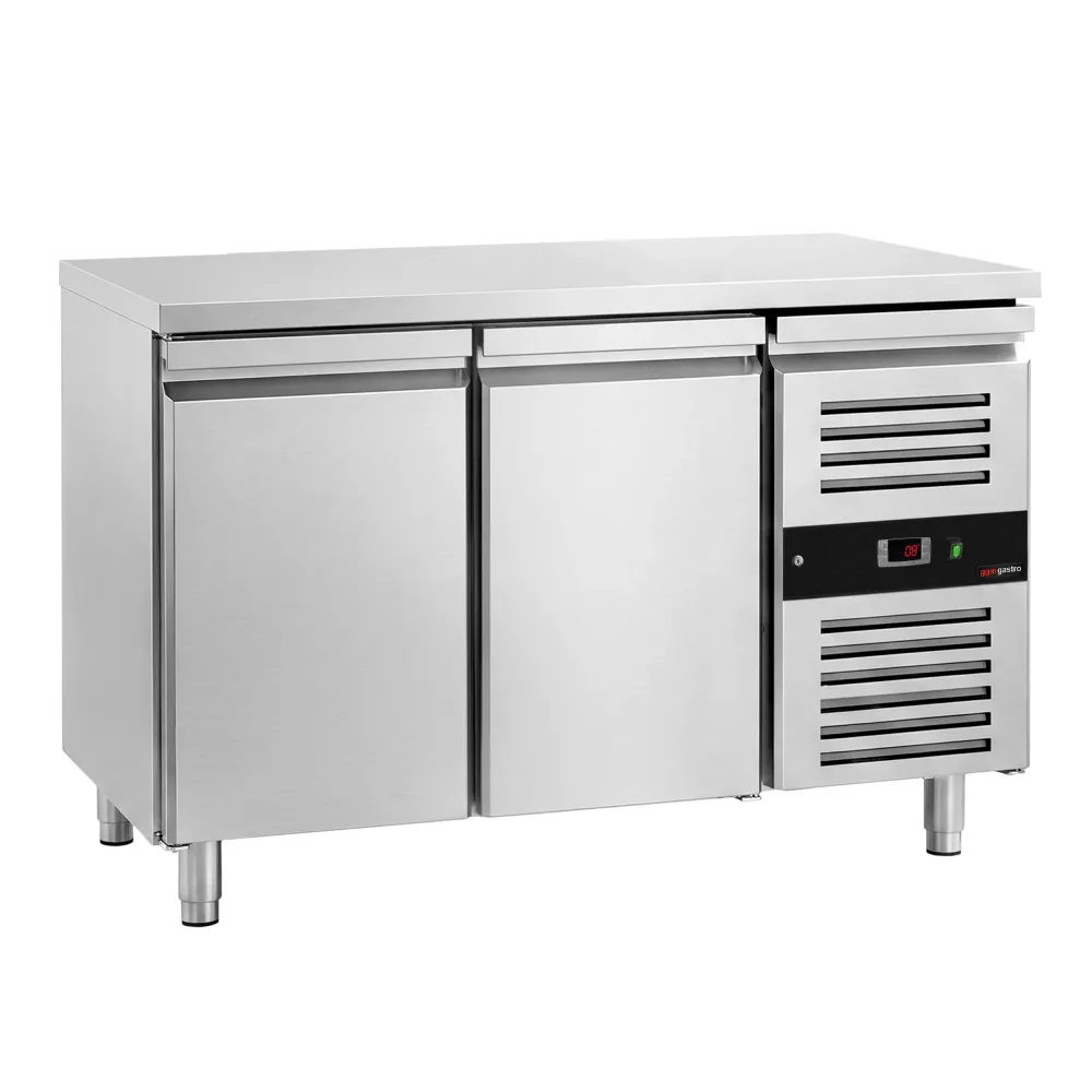 Пекарска хладилна маса PREMIUM - 1510x800mm - за тави 600x400мм (EN) - с 2 врати - вентилирано охлаждане - автоматично раз...