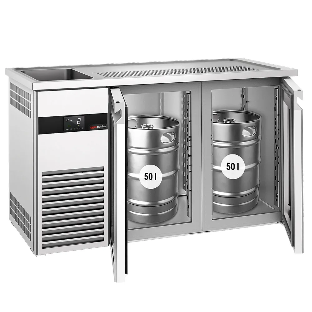 Бар хладилник за напитки PREMIUM - 1550x700mm - 2 стъклени врати