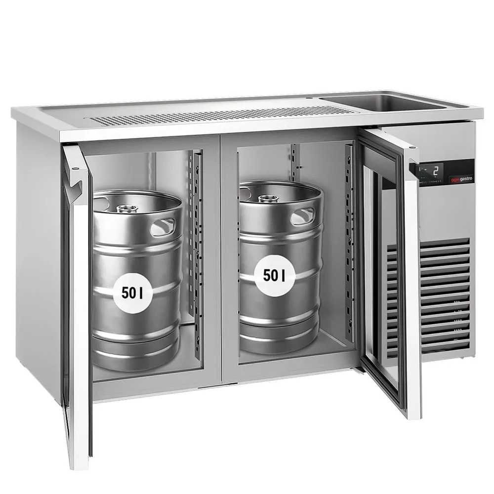 Бар хладилник за напитки PREMIUM - 1550x700mm - 2 стъклени врати