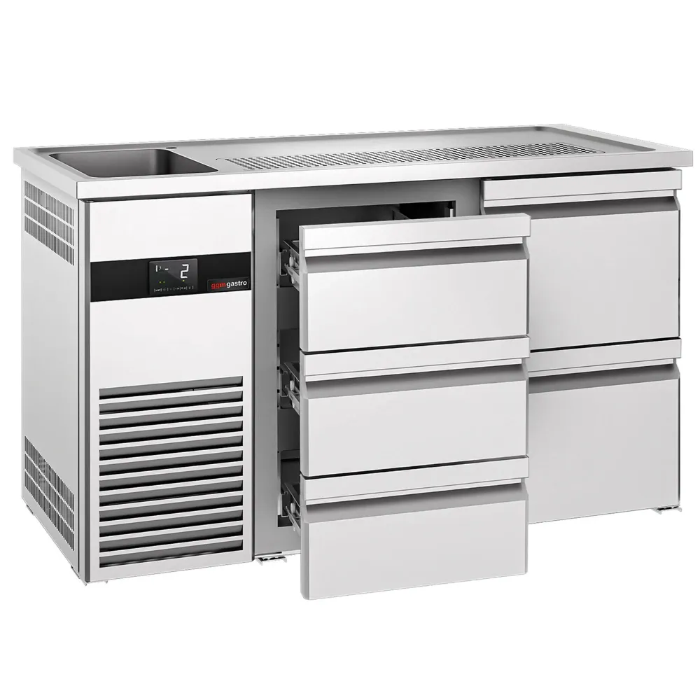 Хладилна маса PREMIUM - 1550x700mm - 5 чекмеджета