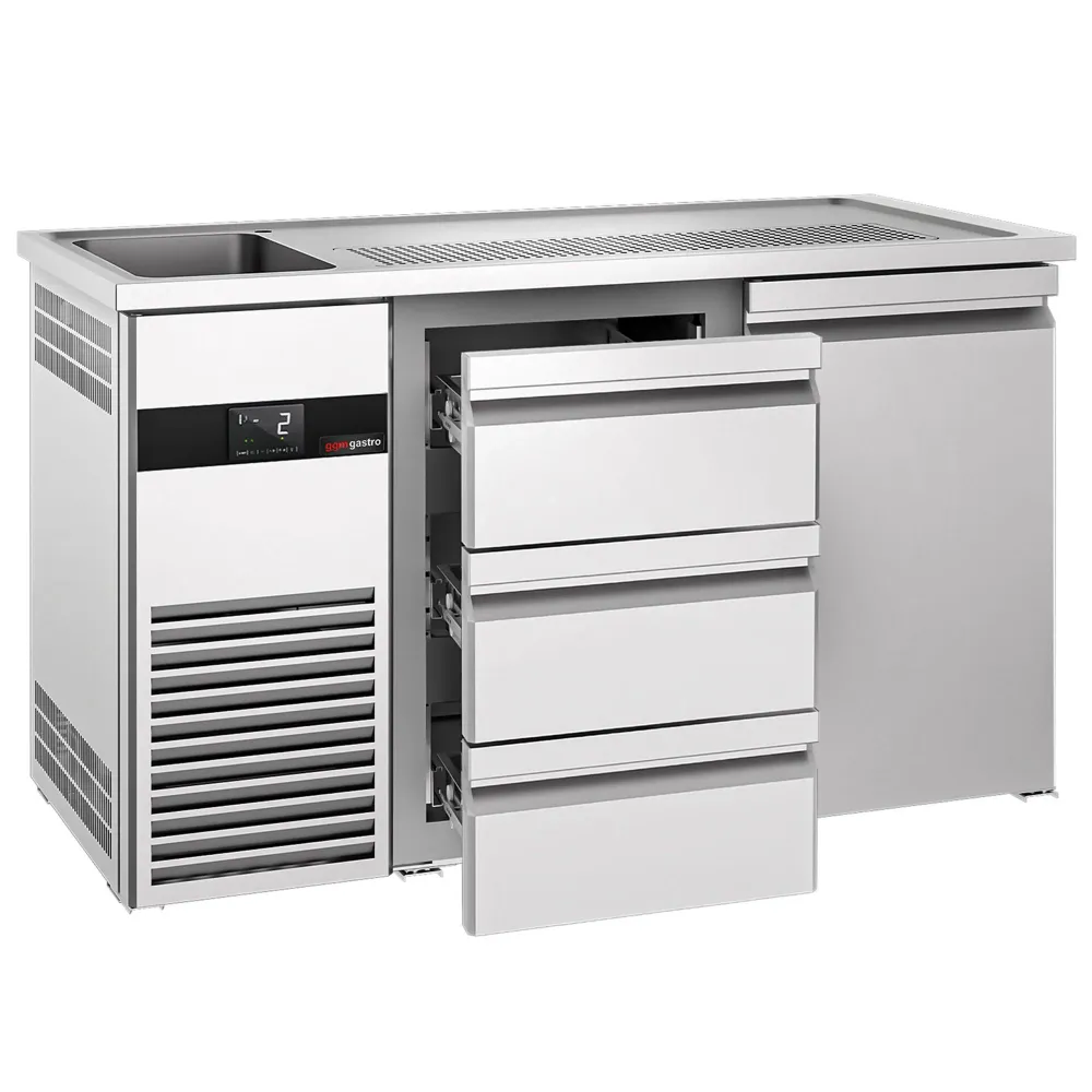 Хладилна маса PREMIUM - 1550x700mm - 1 врата & 3 чекмеджета