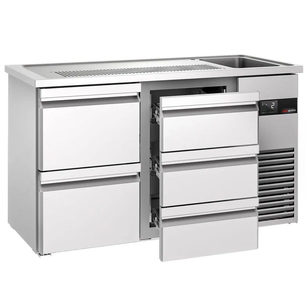 Хладилна маса PREMIUM - 1550x700mm - 5 чекмеджета