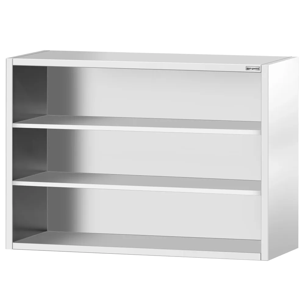 Стенен шкаф от неръждаема стомана PREMIUM - 1600x400mm - без врати (отворен) - 1000mm височина