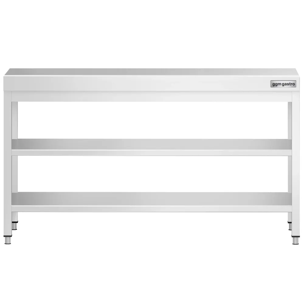 Маса от неръждаема стомана PREMIUM - 1800x800mm - с основен рафт и междинен рафт