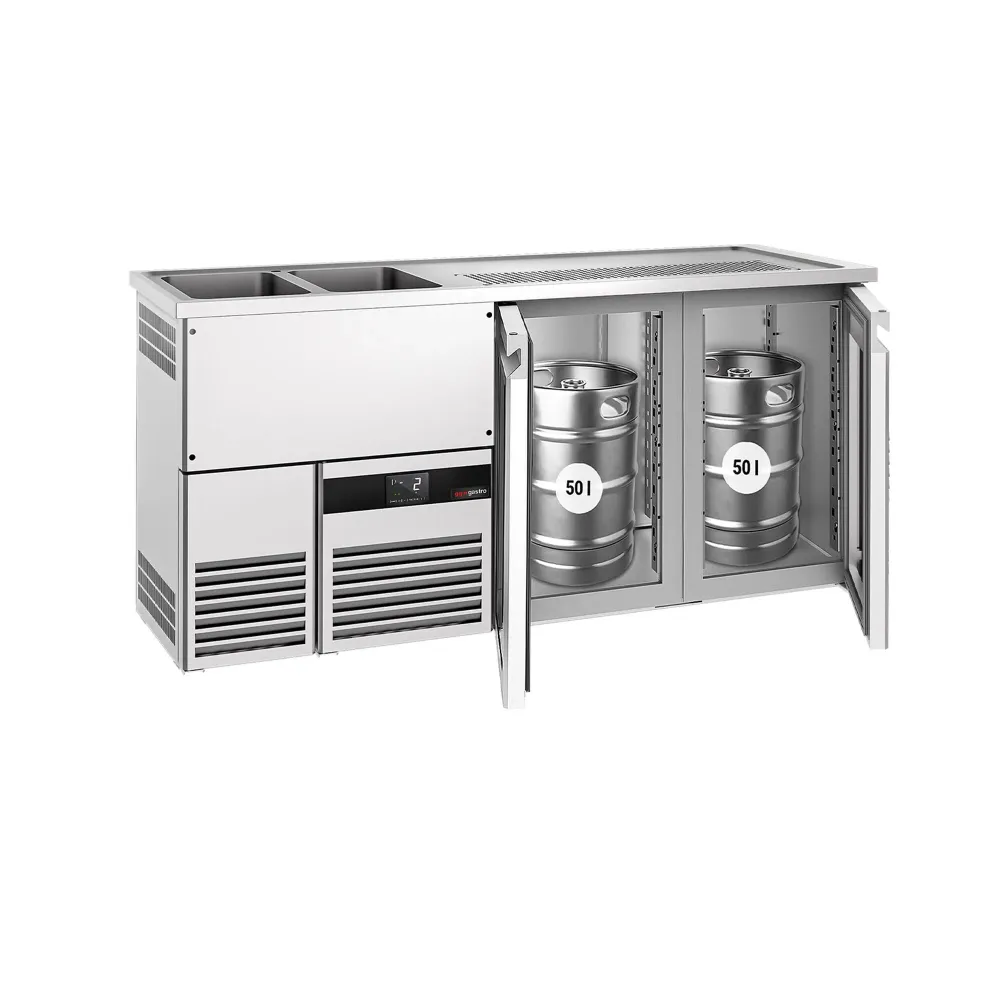 Бар хладилник за напитки PREMIUM - 1950x700mm - 2 стъклени врати