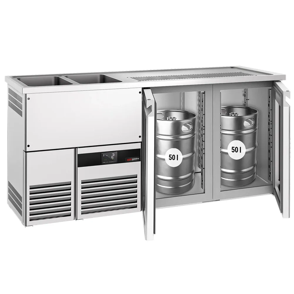 Бар хладилник за напитки PREMIUM - 1950x700mm - 2 стъклени врати