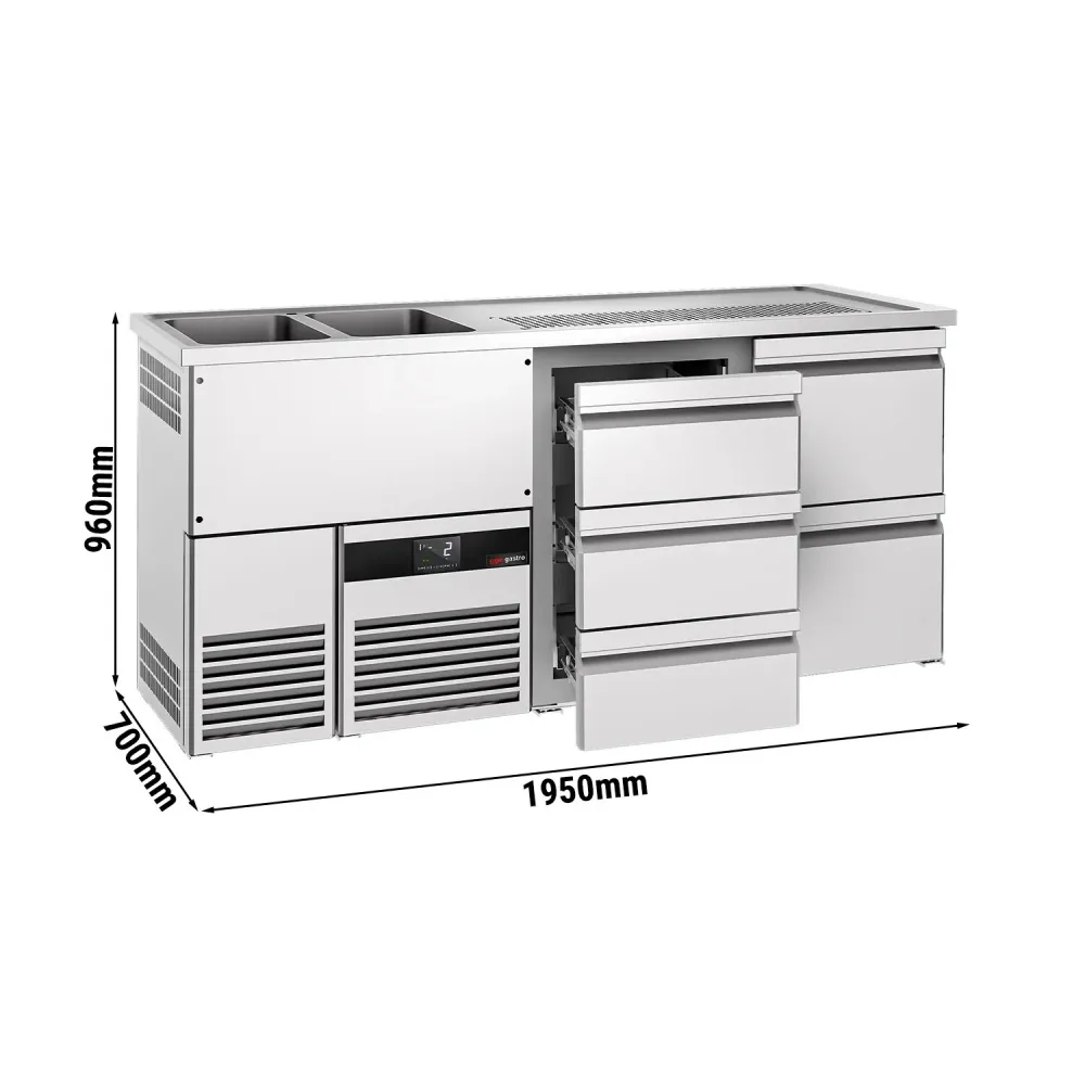 Хладилна маса PREMIUM - 1950x700mm - 5 чекмеджета