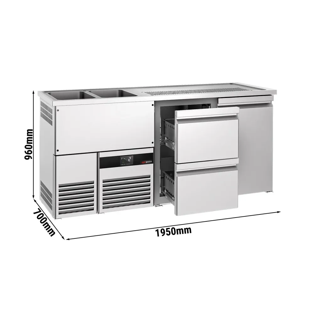 Хладилна маса PREMIUM - 1950x700mm - 1 врата & 2 чекмеджета