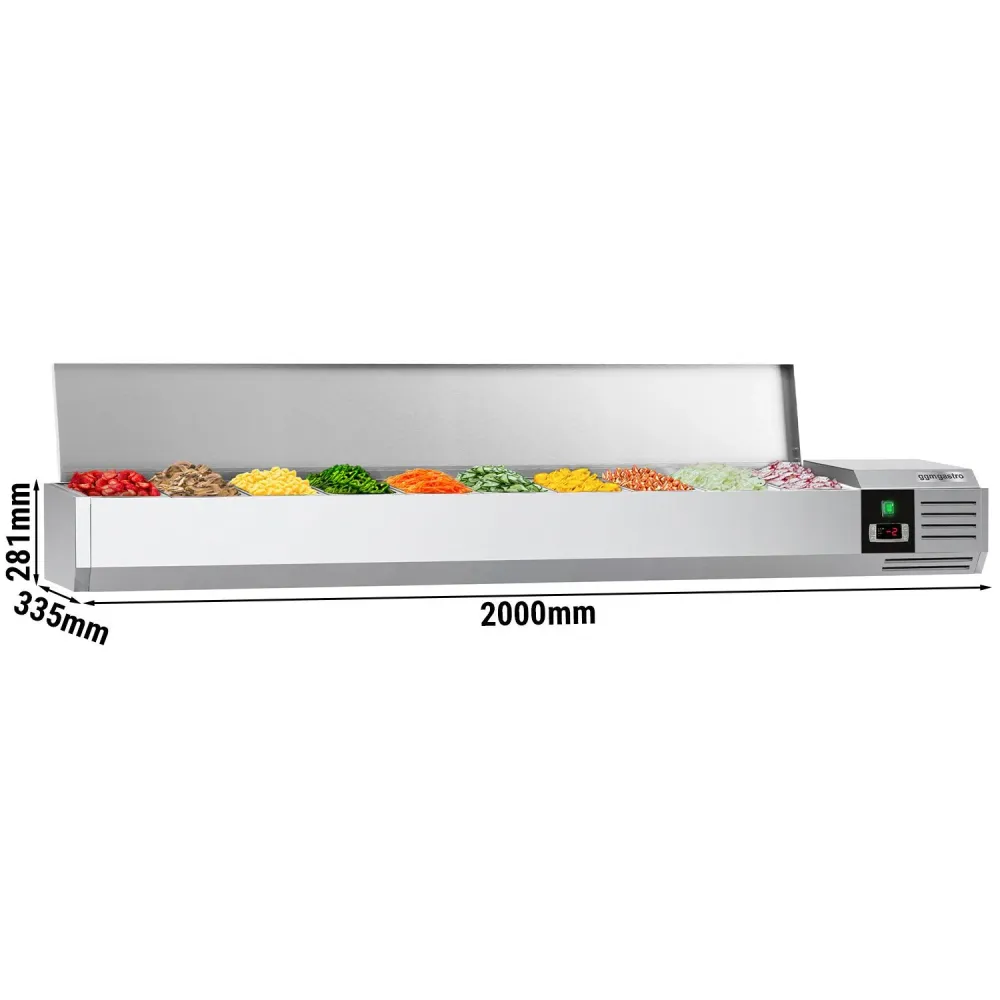 Настолна хладилна витрина PREMIUM - 2000x335x281mm - 10x GN 1/4