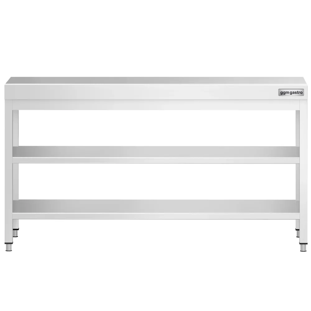 Маса от неръждаема стомана PREMIUM - 2000x600mm - с основен рафт