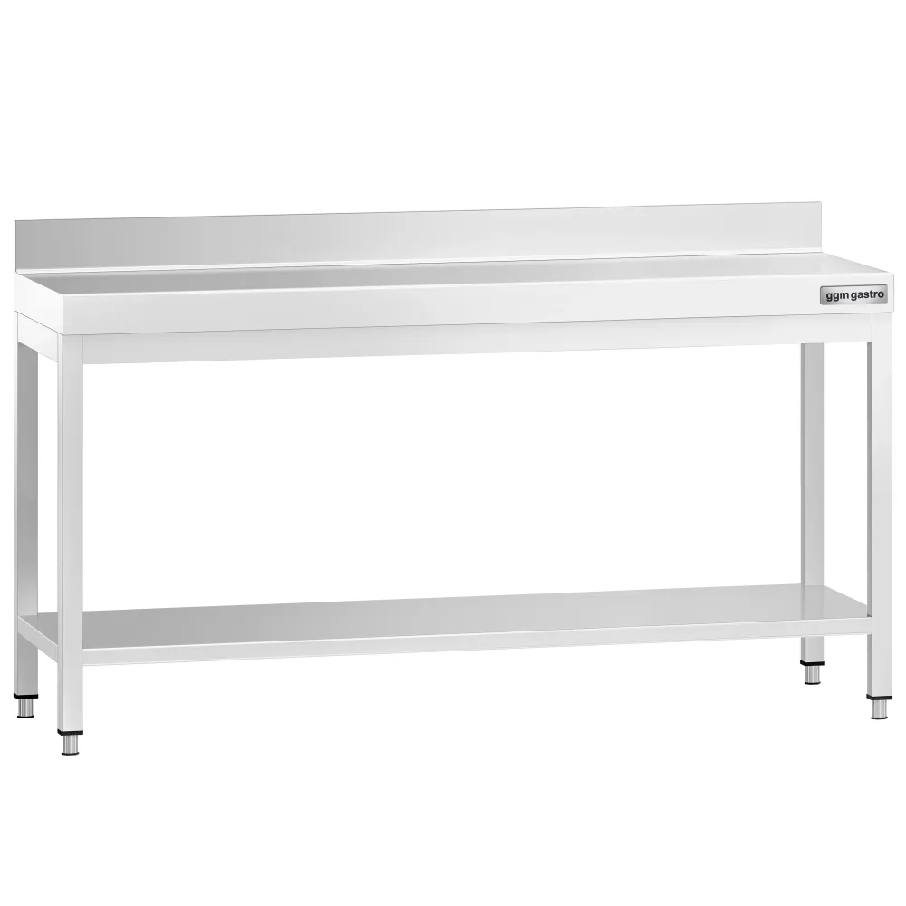 Маса от неръждаема стомана PREMIUM - 2000x800mm - с основен рафт