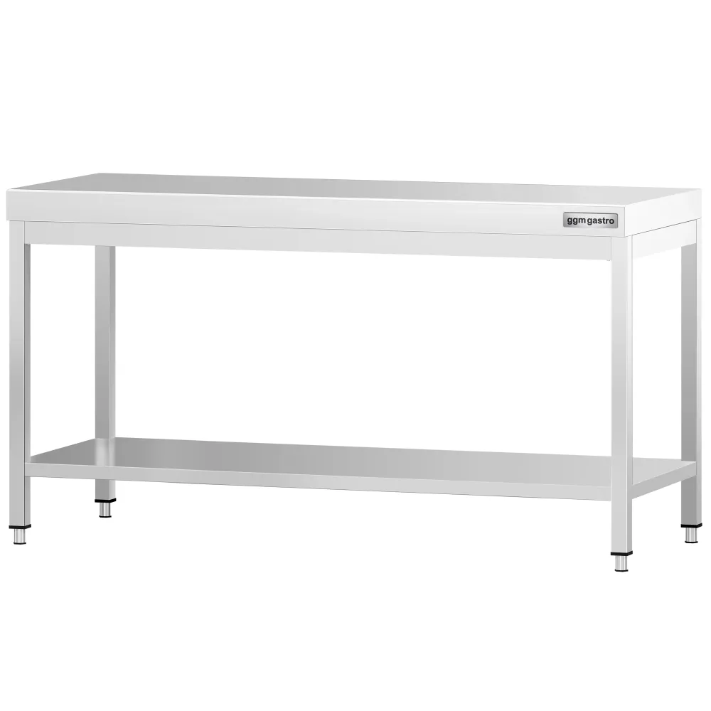 Маса от неръждаема стомана PREMIUM - 2000x800mm - с основен рафт