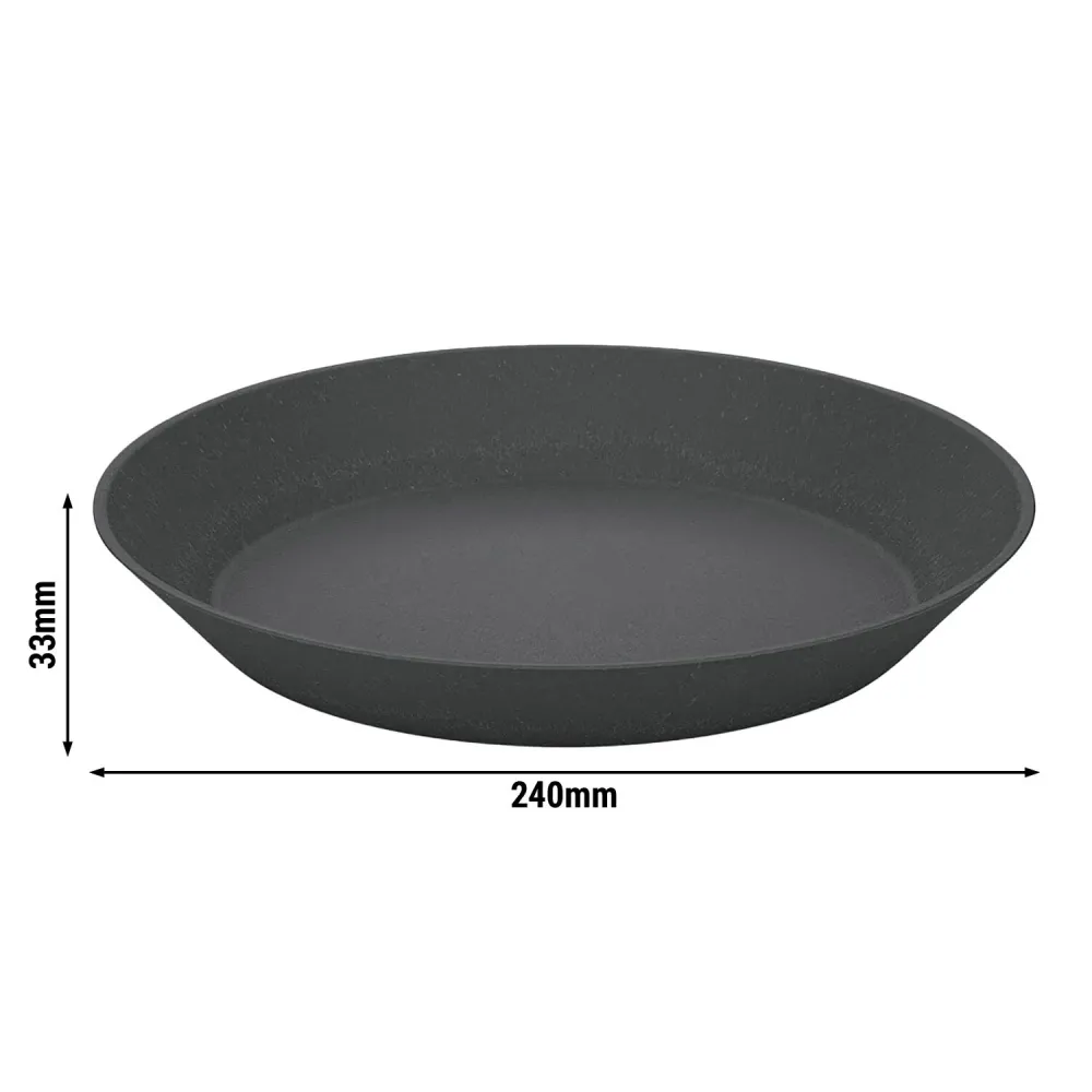 (12 бр.) Чиния PREMIUM - Пластмаса - Ø240mm - Сив