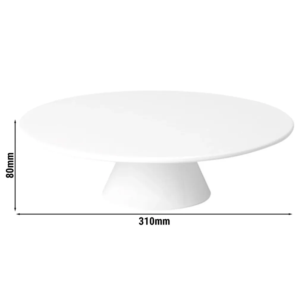 Плато за сервиране PREMIUM - меламин - Ø310mm - бяло - кръгло - Височина: 80mm