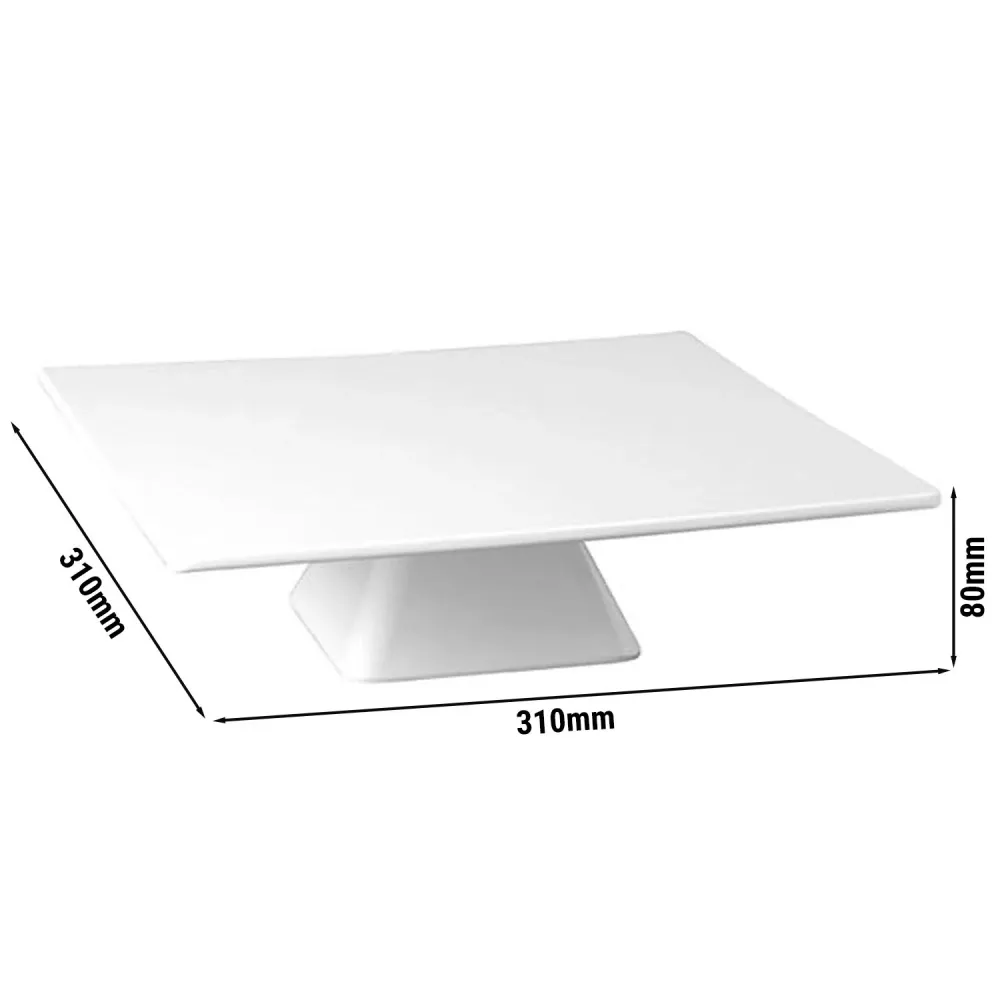 Плато за сервиране PREMIUM - меламин - 310x310x80mm - бяло - квадратно
