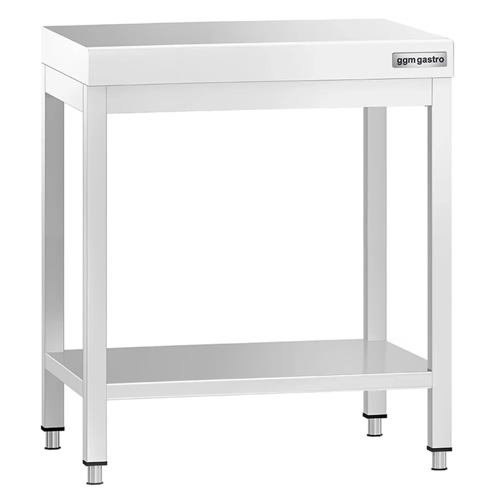 Маса от неръждаема стомана PREMIUM - 700x600mm - с основен рафт