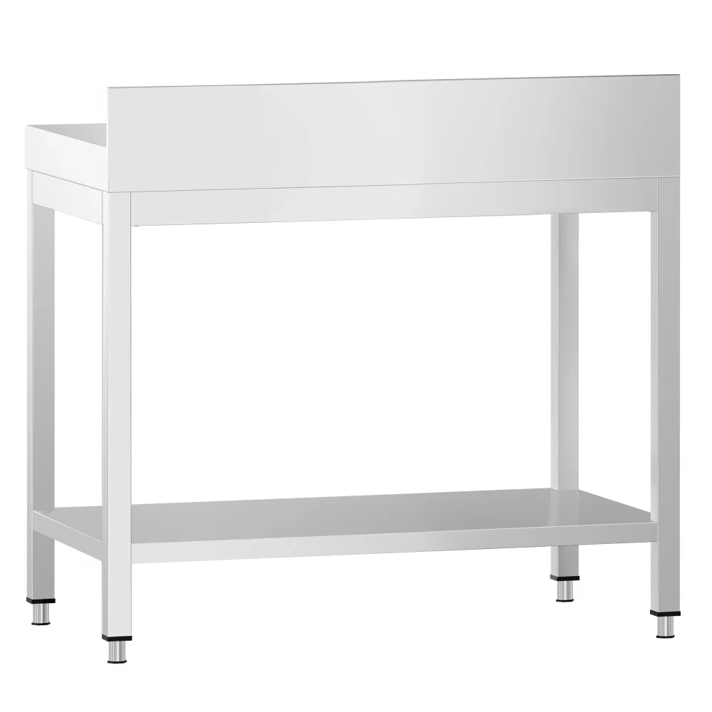 Маса от неръждаема стомана PREMIUM - 700x700mm - с основен рафт