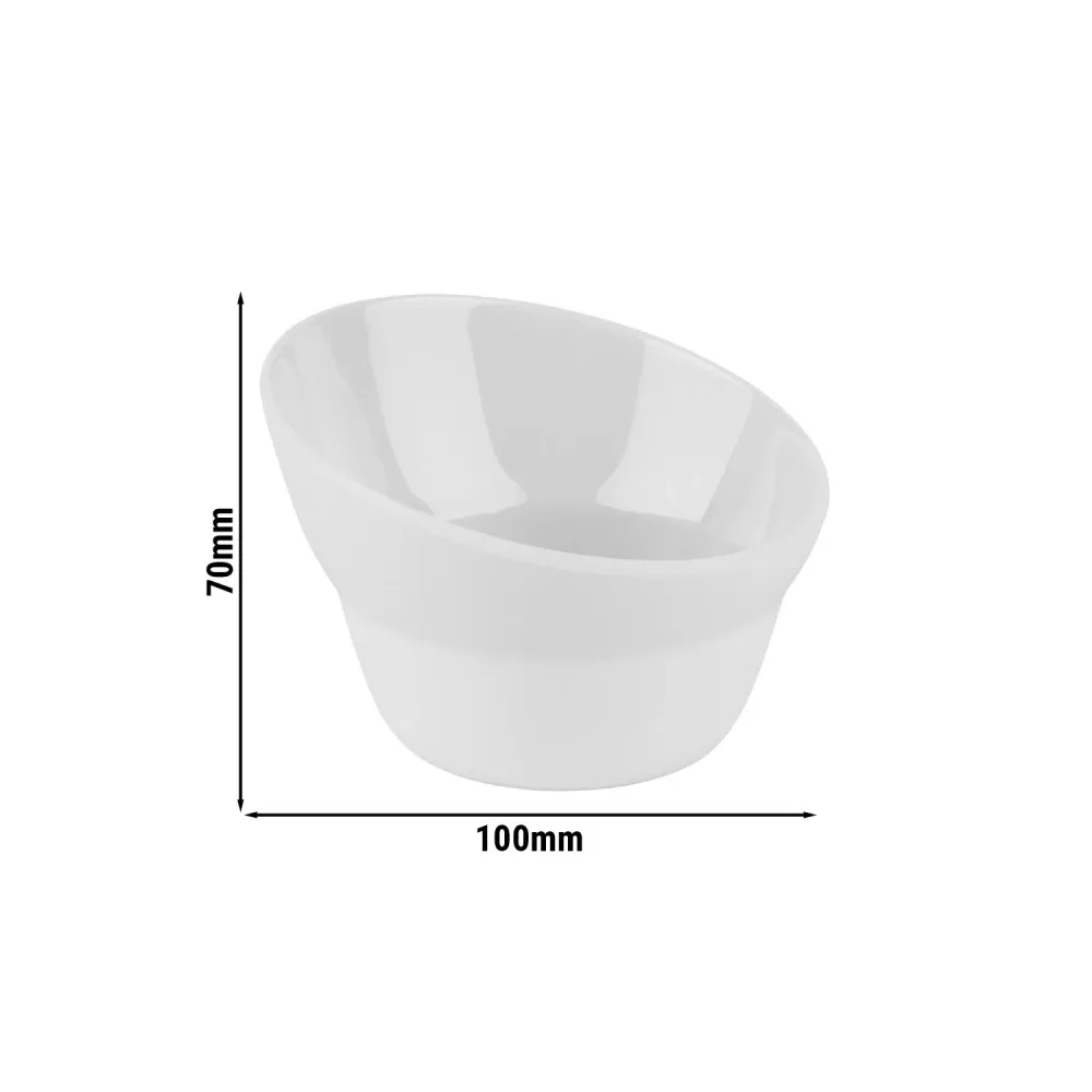 (6 бр.) Купичка PREMIUM - CASUAL - Меламин - 130ml - Ø 100mm - Дълбочина: 70mm - Бяло
