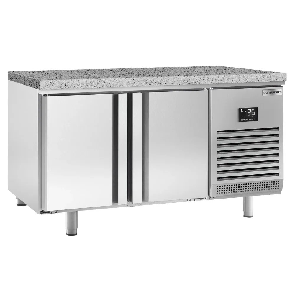 Професионална пекарска хладилна маса PREMIUM PLUS - 1618x800mm - за тави 600x400мм (EN) - с 2 врати - вентилирано охлаждан...